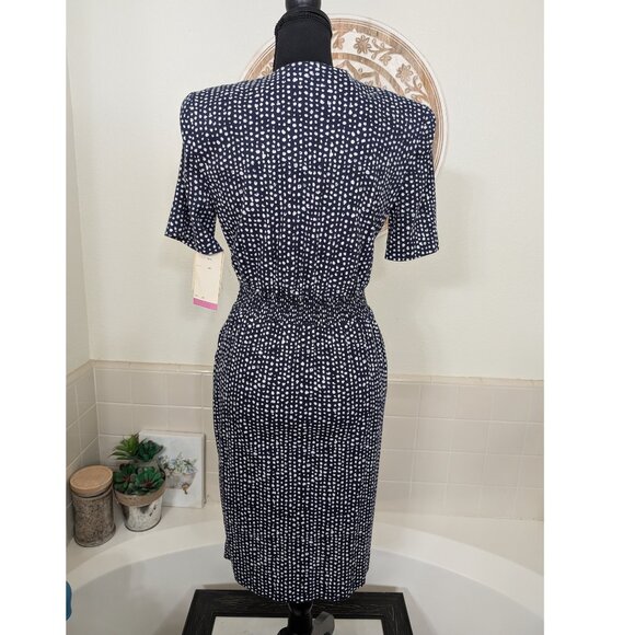 Vintage J.B. Wright Ltd Petites 80s Button Up Blue Polkadot Dress - Size 8 (NWT) - Picture 6 of 13